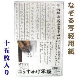 般若心経 うすかげ写経用紙15枚入り 24658 【墨運堂】なぞる なぞり書き 写経 用紙 なぞり 【メール便対応】