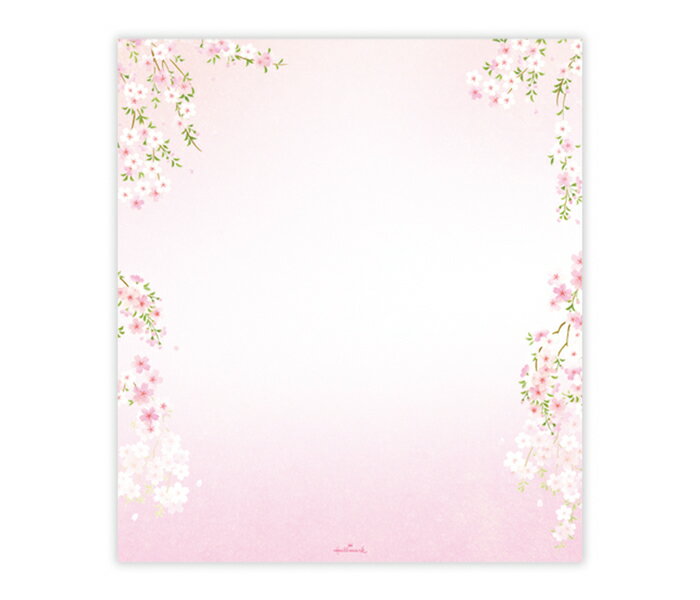 日本ホールマーク／色紙　うす桜（EPS-718-251）貼り絵で描いた桜のデザイン　使いやすい一般的な形状の色紙　キラキラのラメ加工付き　EPS718251【卒業式】【思い出】【寄せ書き】