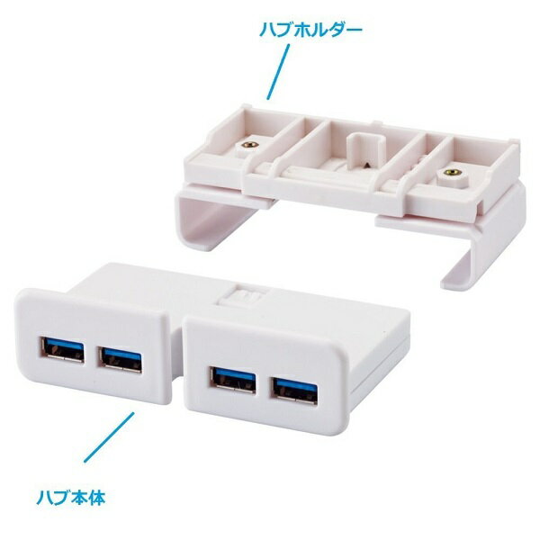 LIHIT LAB.リヒトラブ／机上台専用 USB3.0 ハブ 白（A-7337-0）机上台シリーズに取り付けられるUSBハブ 3