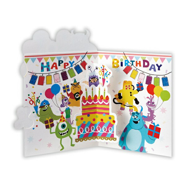 ホールマーク お誕生日お祝いカード 立体 ディズニー モンスターズ・インクドア(EAR-739-300)/バースデーカード/グリーティングカード /メッセージカード/飛び出す/グリーティングカード /メッセージカード/かわいい/可愛い/封筒付き