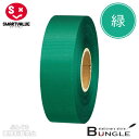 【10巻入】スマートバリュー/カラーリボン(B824J-GR10・831-139)緑 幅24mm×長さ25m タフタ織り ギフトや装飾に!色鮮やかで両面光沢のあ...