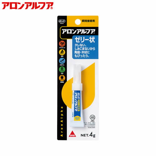 コニシ／アロンアルファゼリー状スリム　31303　内容量4g　多少の隙間や凹凸面、しみこみやすい木材や陶器、金属、プラ模型に