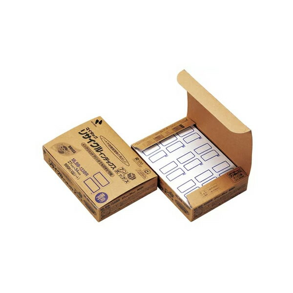 ニチバン／マイタック　リサイクルインデックス　ブンボックス（MLBB-133BR）粘着ラベル　大容量　9片×100シート入・900片入　大　青枠　インクジェットプリンタ印字可能 NICHIBAN