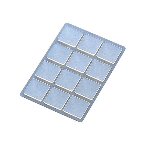 プラス/粘着ピン<リピタック>(AT-120AU・30-904) クリアー 12片入り 20mm角 貼ってはがせて、また貼れる、掲示用両面粘着シート