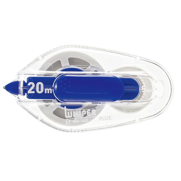 プラス／修正テープ　ホワイパーLT（WH-1405・49-571）5mm幅×20m　ブルー　たっぷり20m ペン先で削れにくい／PLUS