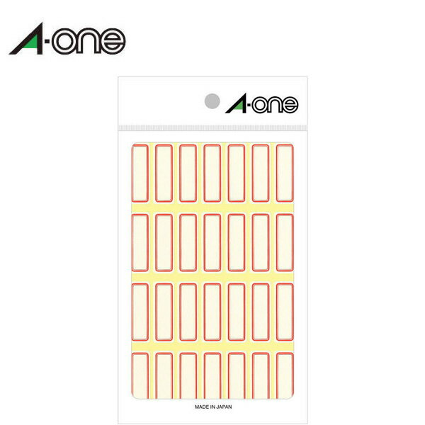 エーワン／セルフラベル（03002）　赤枠・￥なし　18シート×28面・504片　様々なものに貼れるように特殊接着剤を使用　枠つきの手書き用ラベル／A-one