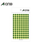 エーワン／カラーラベル　単色・緑　φ9mm（07003）14シート×104面・1456片　識別に便利な丸型のラベル　グラフや分布図の作成、在庫管理などに　整理・表示用／A-one