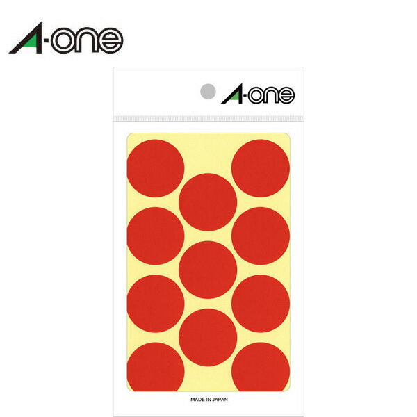 【30mmφ】エーワン／カラーラベル（07231）　赤　14シート×11面・154片　豊富なカラーで識別に便利な丸..