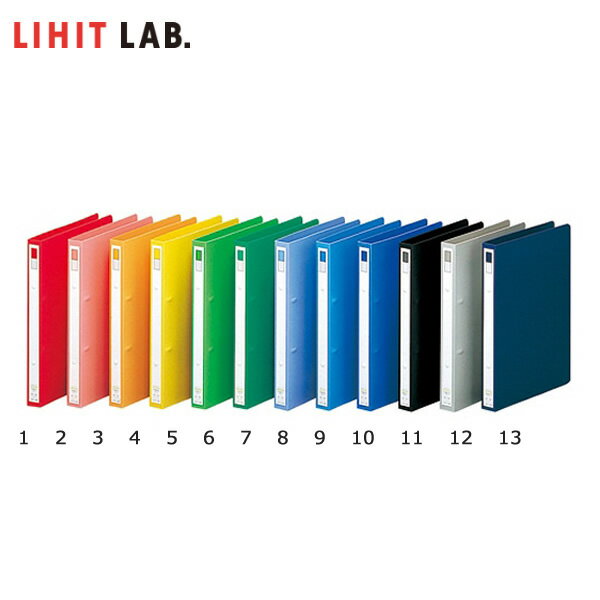 【全12色 B5-S 2穴】LIHIT LAB.（リヒトラブ）／リングファイル＜ディンプル＞(F-862) 丈夫でスリムなリング式ファイル