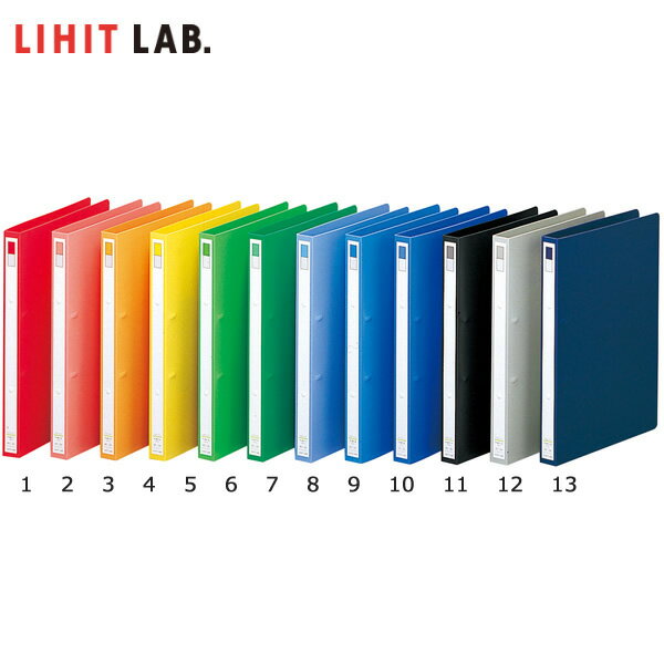 【全12色 A4-S 2穴】LIHIT LAB.（リヒトラブ）／リングファイル＜ディンプル＞(F-867) 丈夫でスリムなリング式ファイル
