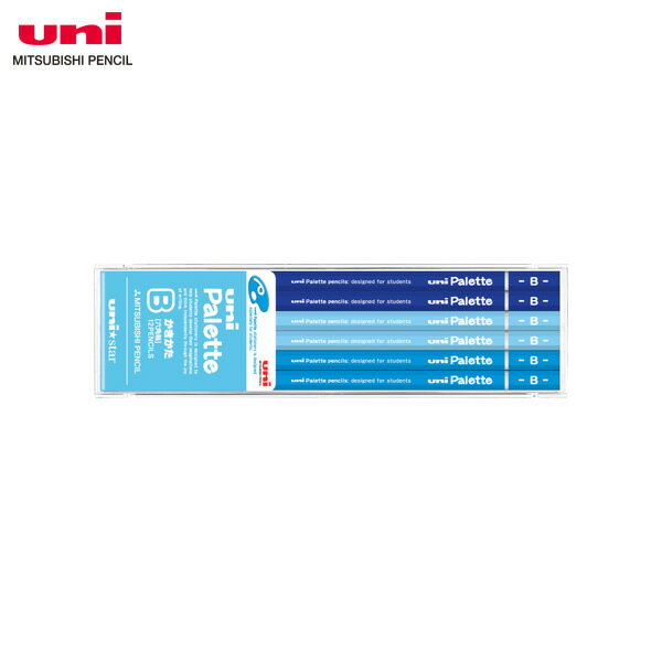 【硬度：B/2B】三菱鉛筆／ユニパレット ユニスター かきかたえんぴつ 6角・1ダース（パステルブルー）（US1043/US1044） MITSUBISHI PENCIL