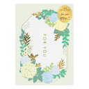 【残り僅か!】ミドリ/カード レーザーカット 花柄 青(88623006)細かいレーザー加工の抜きと金箔押しが施された、華やかなカードグリーティングカード mi...