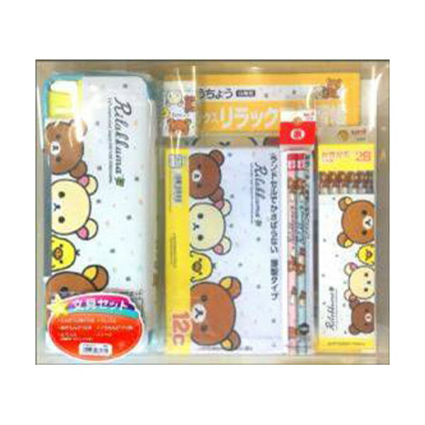 【残り1点限り】三菱鉛筆/リラックマ 文具セット 6点セット BT-350RKS2 (BT350RKS2) ホワイト 筆入れや自由帳、鉛筆などが揃うかわいいセッ...