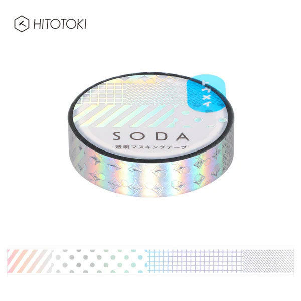 【3個セット】キングジム/SODA(ソーダ) 透明マスキングテープ オーロラ箔 ミックス2 (CMTH10-003)貼ってはがせるかわいいマステ HITOTOK...