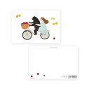 【残り僅か!】表現社/ポストカード 自転車 ネクタイ(25-436)きらりと輝く箔押し加工がおしゃれなポストカード