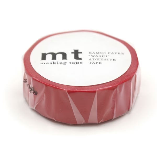カモ井／マスキングテープ mt 幅15mm×7m巻 レッド（MT01P181R）