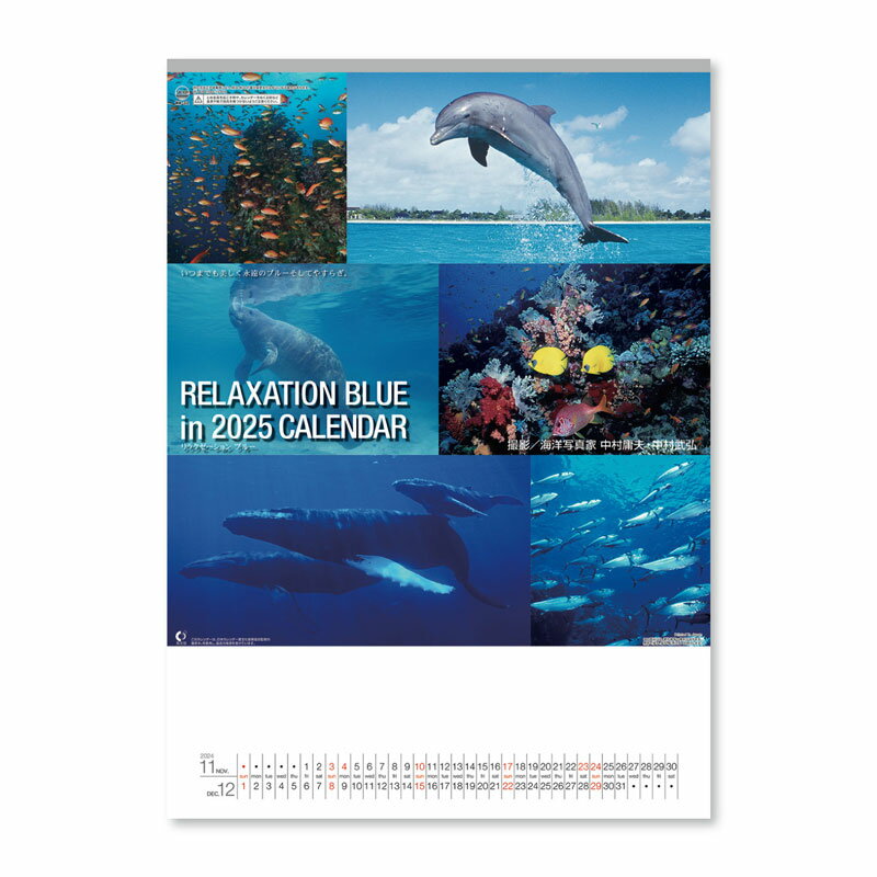 【2025年版】新日本カレンダー／リラクゼーション ブルー（NK-32）海を舞台にした究極のヒーリングアート