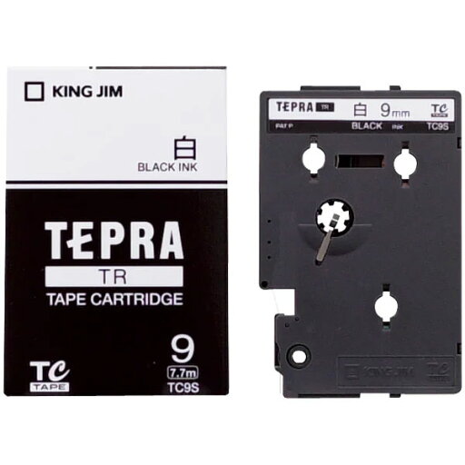 キングジム/テプラTRテープカートリッジ 白ラベル TC9S 9mm幅 白/黒文字 TRシリーズ専用テープカートリッジ キングジム/テプラTRテープカートリッジ 白ラベル TC9S 9mm幅 白/黒文字 TRシリーズ専用テープカートリッジ