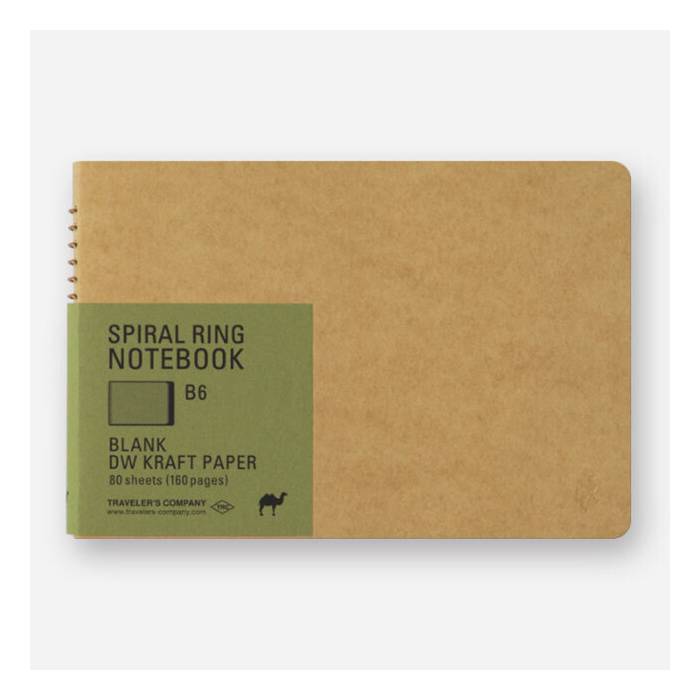 トラベラーズノート／TRC スパイラルリングノート＜B6＞ 無罫 DWクラフト（15249006）クラフト紙　ラク..