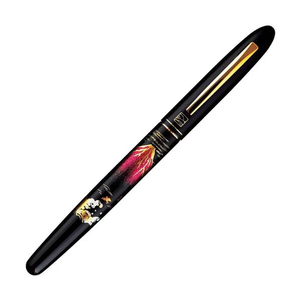 呉竹／くれ竹手紙ぺん 蒔絵物語（赤富士・黒）ER186-115 蒔絵の華やかな世界を再現した特別な1本！ 筆..