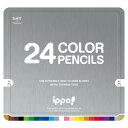 トンボ鉛筆/ippo! スライド缶入色鉛筆 24色(CL-RNAN0424C)おかたづけ目印つき CLRNAN0424C Tombow