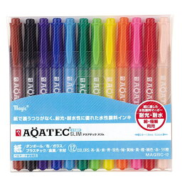 12色セット 寺西化学工業/アクアテックスリム 12色 水性 (MAQ70C-12) 耐光性、耐水性に優れています。