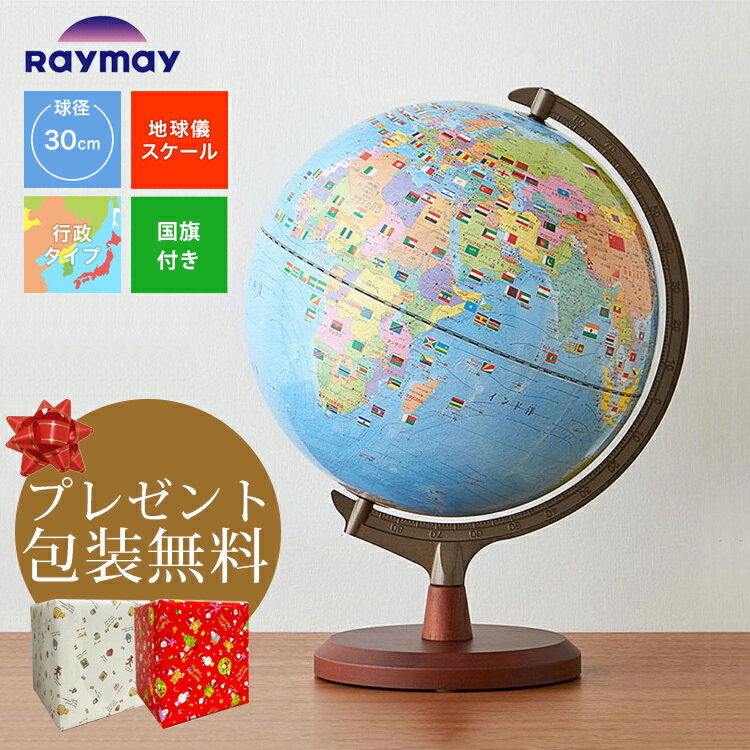 包装無料！レイメイ藤井／地球儀 国旗イラスト・よみがな付き 行政タイプ 球形30cm　OYV328