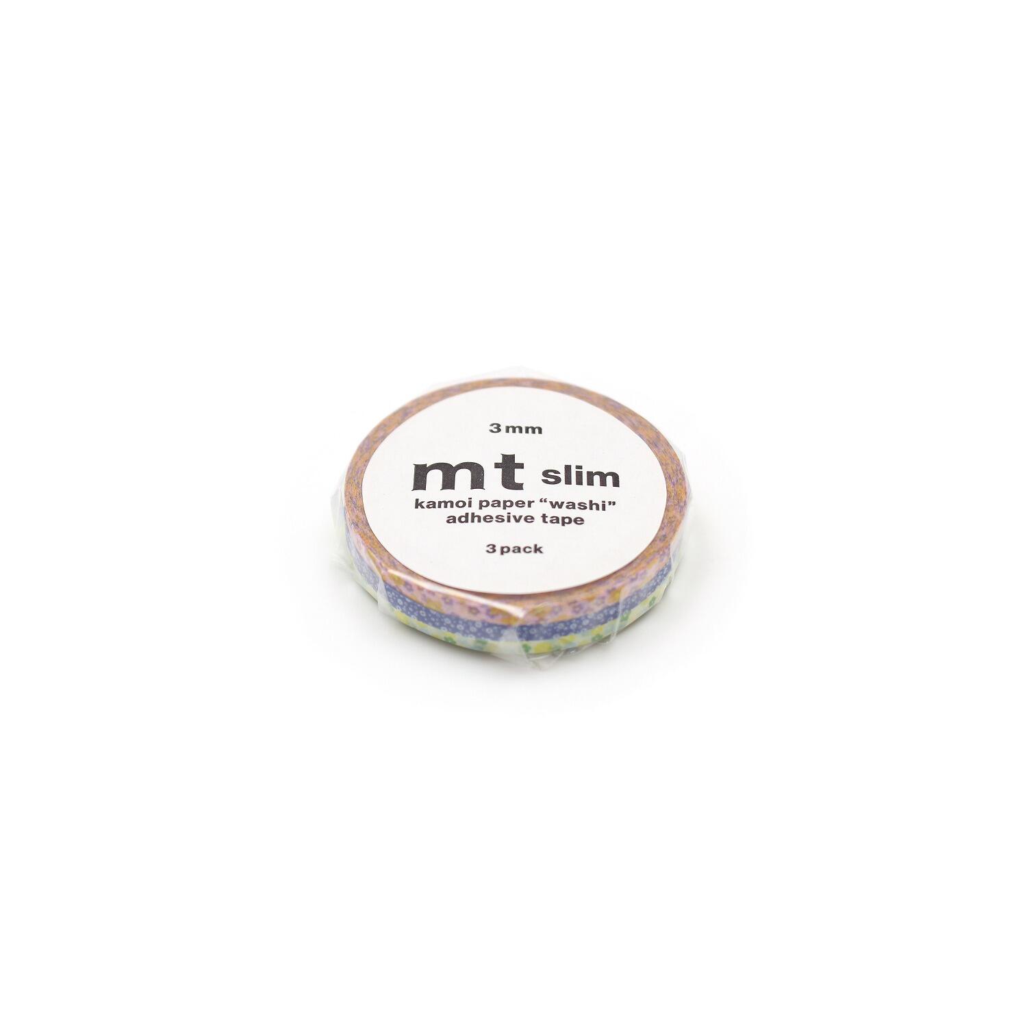 カモ井加工紙 ／ マスキングテープ mt slim 3mm 花　(3mm×7m)　（MTSLIMS11R）3巻セット