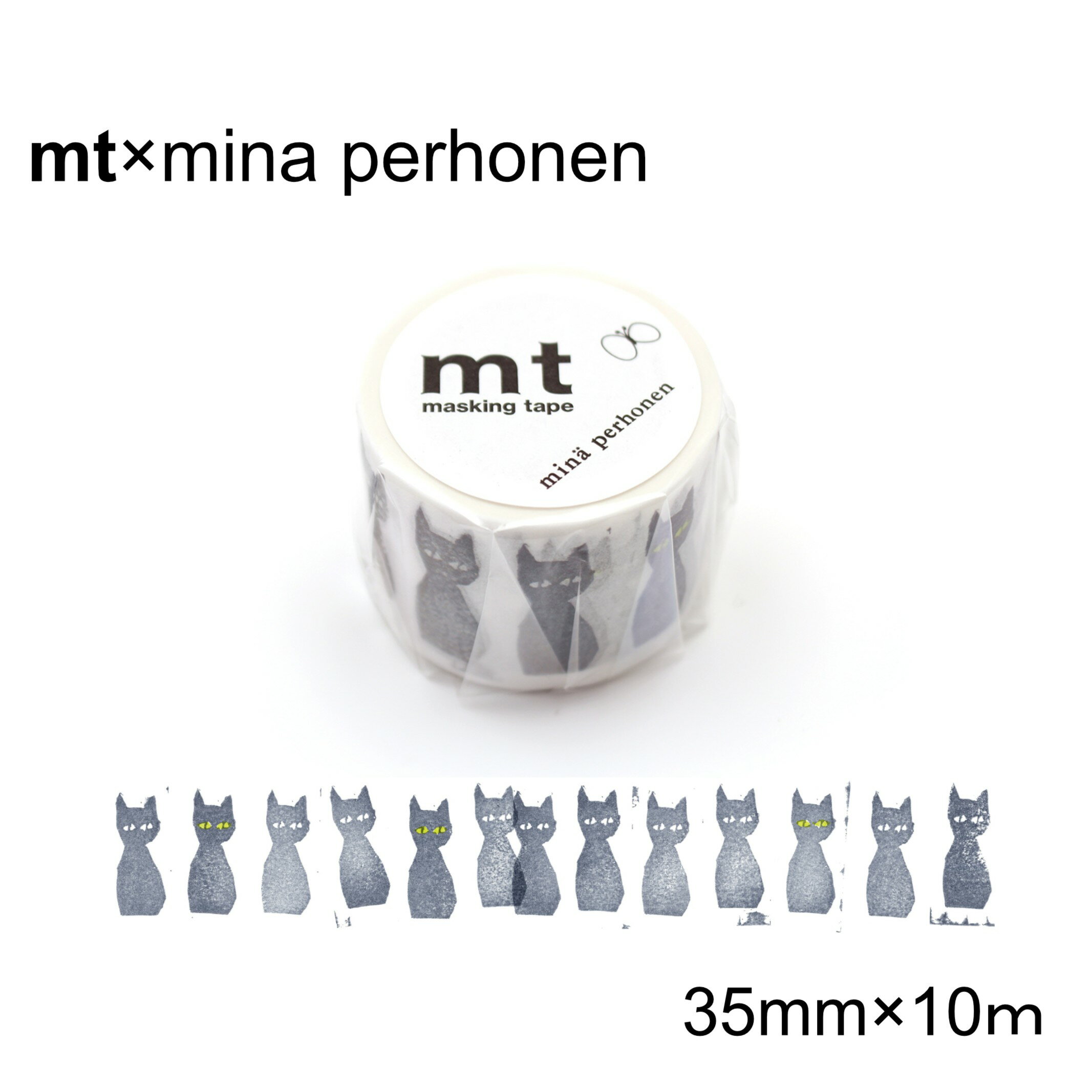 樂天商城 - カモ井加工紙 ／ マスキングテープ mina perhonen mt×mina perhonen kuro-neko（MTMINA36）幅35mm×長さ10m【ミナ・ペルホネン】