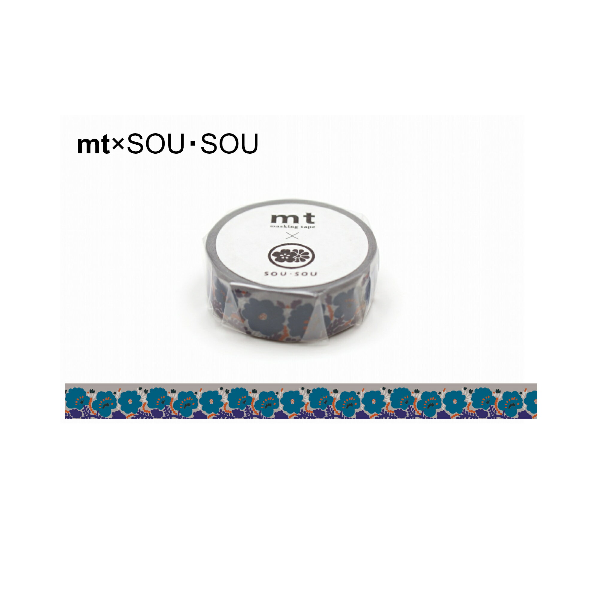 カモ井加工紙 ／ マスキングテープ SOU・SOU　 mt×SOU・SOU 　情熱　（MTSOU16）幅15mm×長さ7m