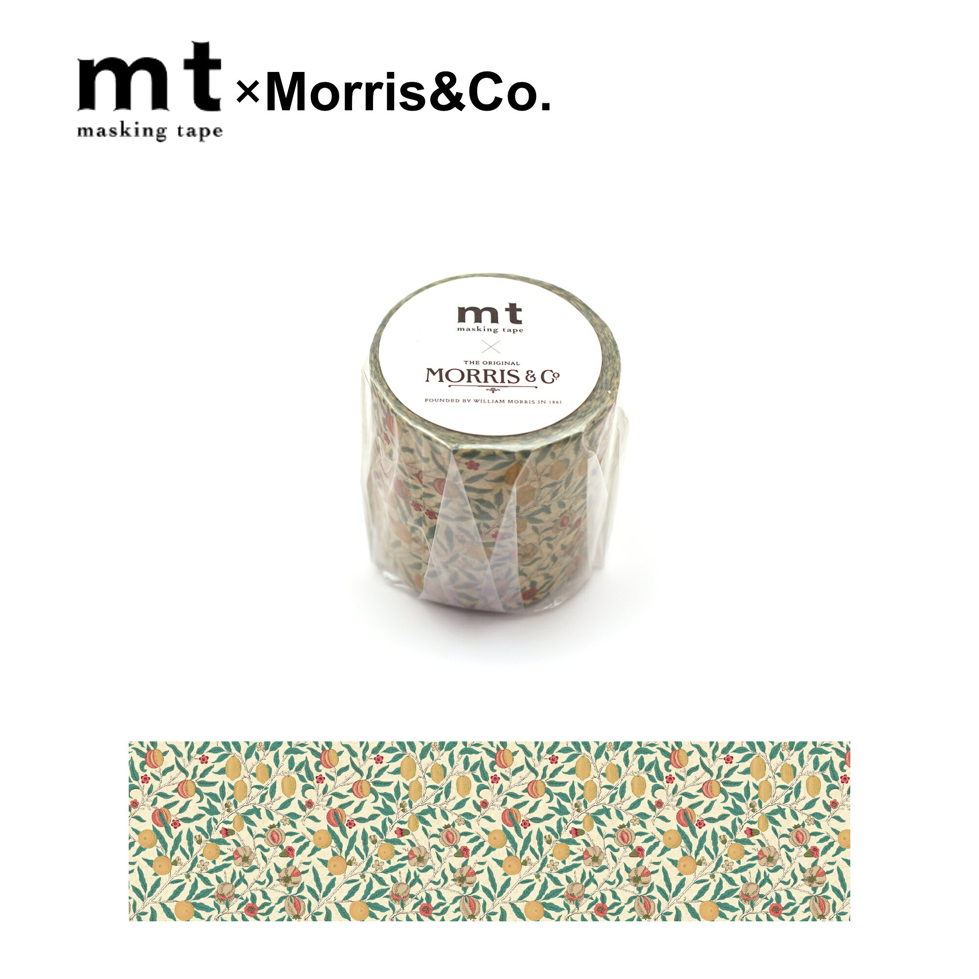 商品説明 mt×Morris&co.　 世界で活躍するアーティストたちとのコラボレーション! 英国の美しきデザインmt×ウィリアム・モリス もしウィリアム・モリスが生きていたら、どんなデザインをするだろう? 没後120年、モリスの代表的なデザインがそぎ落とされた背景、 ニュートラルカラーで現代の暮らしにふさわしい表情に生まれ変わりました。 新しいモリスをお楽しみください。 【イメージ画像】 ※メーカー取り寄せ商品も為ご注文後にメーカーへ発注いたします。 その為メーカー欠品の場合がございます。予めご了承ください。 その場合改めて当店よりご連絡いたします。 商品仕様 本体寸法 幅：50mm ×　長さ：10m