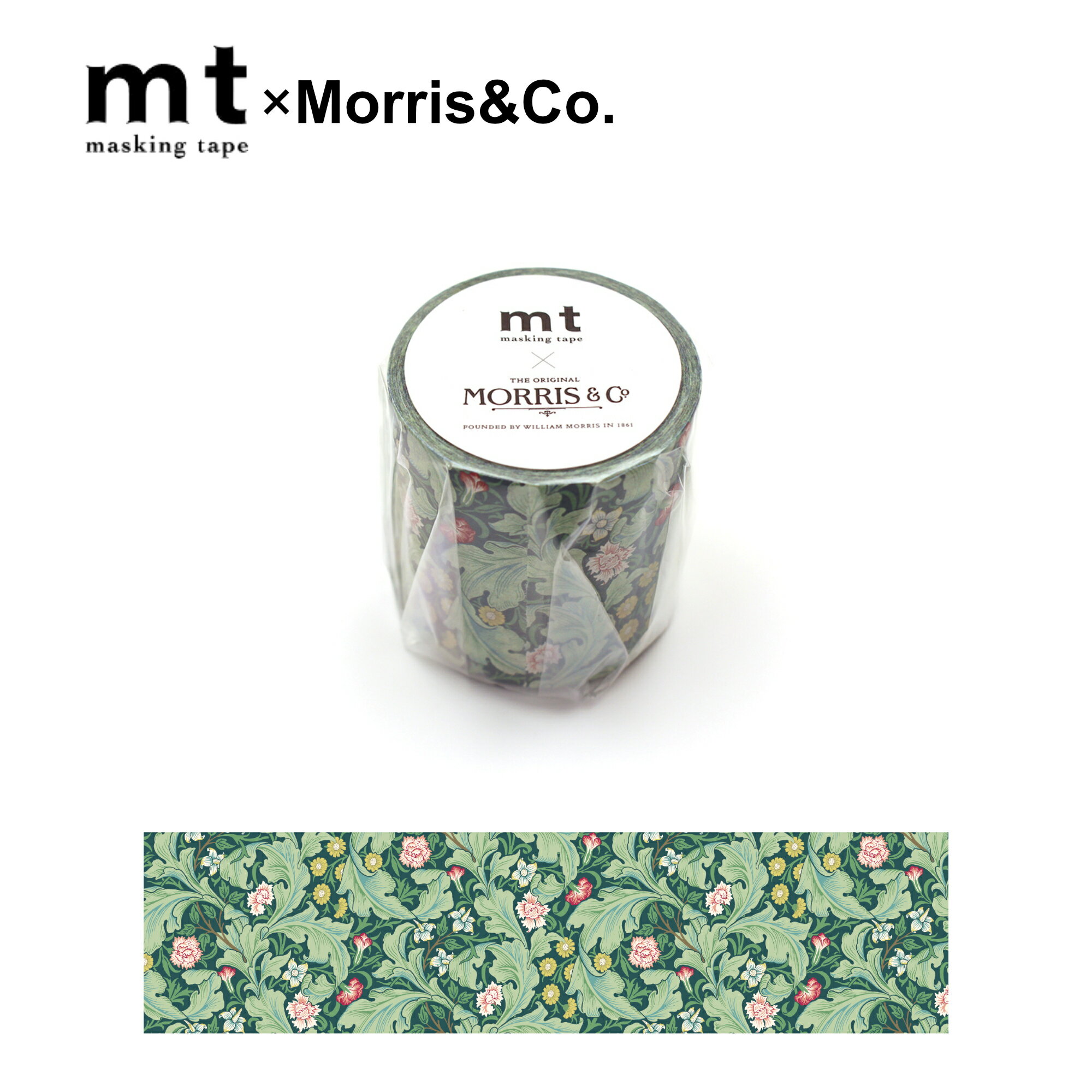 商品説明 mt×Morris&co.　 世界で活躍するアーティストたちとのコラボレーション! 英国の美しきデザインmt×ウィリアム・モリス もしウィリアム・モリスが生きていたら、どんなデザインをするだろう? 没後120年、モリスの代表的なデザインがそぎ落とされた背景、 ニュートラルカラーで現代の暮らしにふさわしい表情に生まれ変わりました。 新しいモリスをお楽しみください。 【イメージ画像】 ※メーカー取り寄せ商品も為ご注文後にメーカーへ発注いたします。 その為メーカー欠品の場合がございます。予めご了承ください。 その場合改めて当店よりご連絡いたします。 商品仕様 本体寸法 幅：50mm ×　長さ：10m