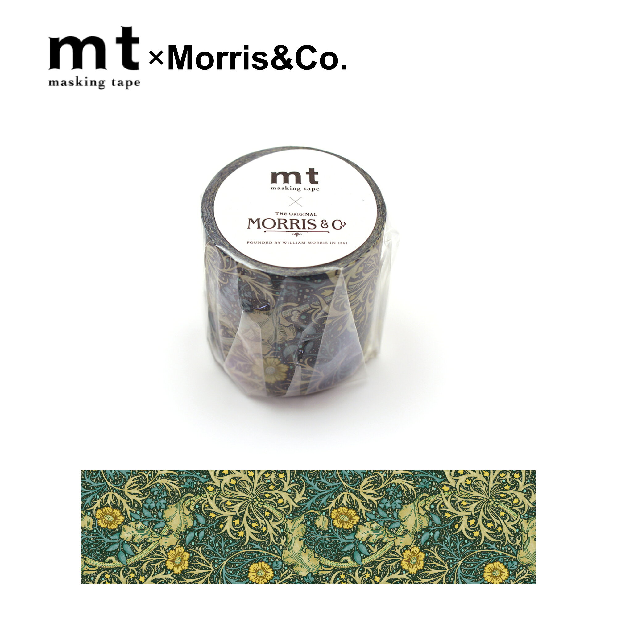 商品説明 mt×Morris&co.　 世界で活躍するアーティストたちとのコラボレーション! 英国の美しきデザインmt×ウィリアム・モリス もしウィリアム・モリスが生きていたら、どんなデザインをするだろう? 没後120年、モリスの代表的なデザインがそぎ落とされた背景、 ニュートラルカラーで現代の暮らしにふさわしい表情に生まれ変わりました。 新しいモリスをお楽しみください。 【イメージ画像】 ※メーカー取り寄せ商品も為ご注文後にメーカーへ発注いたします。 その為メーカー欠品の場合がございます。予めご了承ください。 その場合改めて当店よりご連絡いたします。 商品仕様 本体寸法 幅：50mm ×　長さ：10m