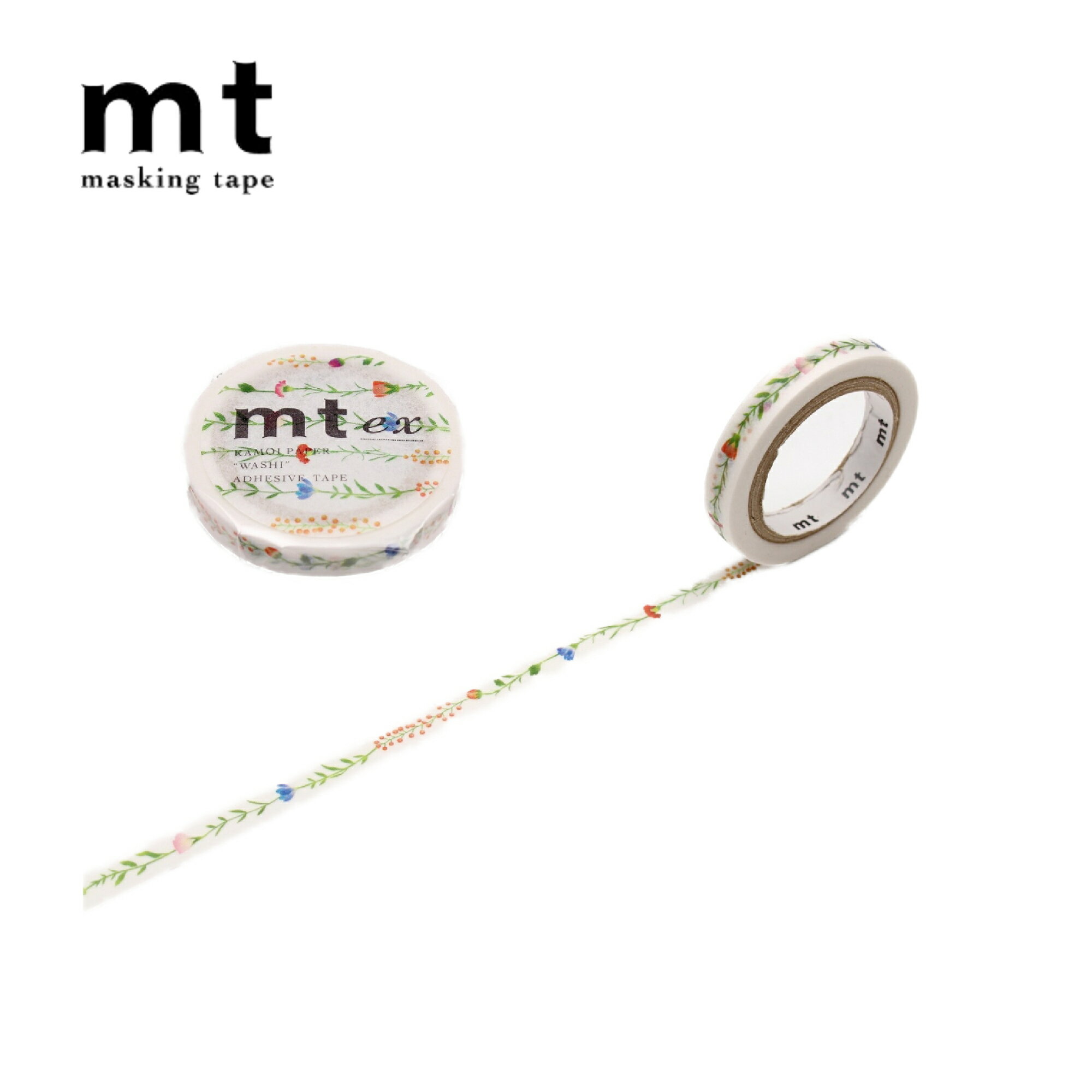Wrapping Goods - カモ井加工紙 ／ マスキングテープ　mt ex　フラワーライン（MTEX1P177）　幅7mm ×長さ7m