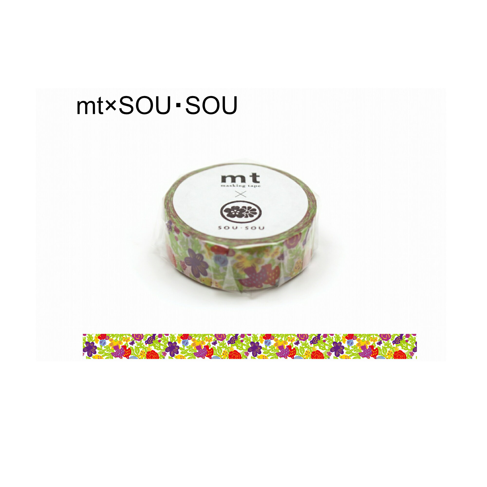 カモ井加工紙 ／ マスキングテープ SOU・SOU　 mt×SOU・SOU 　とり　（MTSOU19）幅15mm×長さ7m