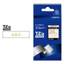 24mm幅!ブラザー/ピータッチ用おしゃれテープ プレミアムタイプ TZe-PR254(プレミアムホワイト/金文字/24mm幅・長さ4m)TZeテープ【テープカ...