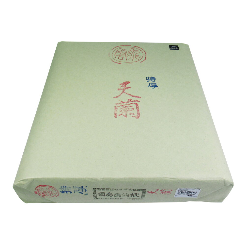 半切　画仙紙　天蘭　特厚 (半) 反=100枚　1211870　因州屋　漢字用半切　機械抄き画仙紙　漢字用　学童楷書・水墨画など　練習用