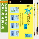 送料無料!オリジナル水書きセット 水書き用紙3枚+筆2本付き(大筆:哲、小筆:恵)おてほん付き 半紙サイズ 水で書けるお習字半紙 水書き書道セット 学童用習字セ...