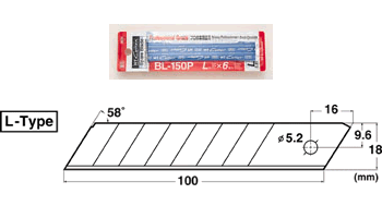 エヌティー／NTカッター替刃　L刃6枚入り（ブリスターパック入）BL-150P