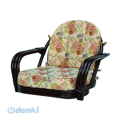 RZ-931DBR 直送 代引不可・他メーカー同梱不可 回転座椅子RZ931DBR ダークブラウン 肘付き 籐椅子 花柄 萩原 HAGIHARA ナチュラル素材 くつろぎ空間 リラックス