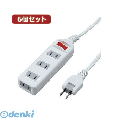 【個数：1個】 Y02S415WHX6 直送 代引不可・同梱不可 YAZAWA 【6個セット】耐トラシャッター 集中スイッチ付タップ4個口