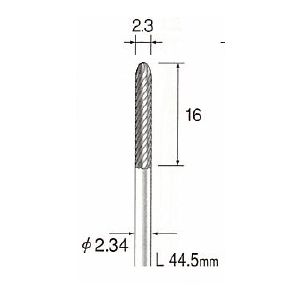 ミニターメーカーお問い合わせ：03-3633-7181●先端径：φ2.3●粒度：#-●シャンク径:φ2.34●最高回転数：70000●入り数：1●特長：●スパイラルカット●切削性、耐摩耗性、耐久性に優れている超硬カッターです。●適合素材：工具鋼、一般鋼、ステンレス、アルミニウム、銅●minimo●SFIDA