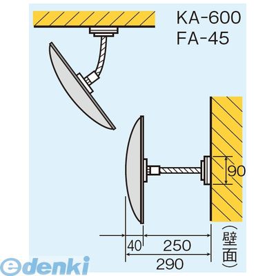 信栄物産 KA-750 防犯ミラー フレキシブルタイプ 小判型 365×760 bungoot-10175866 文具のブングット サンプル画像2