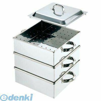 465200 直送 代引不可・他メーカー同梱不可 EBM 18−8 業務用角蒸器 50cm 2段 4548170005334