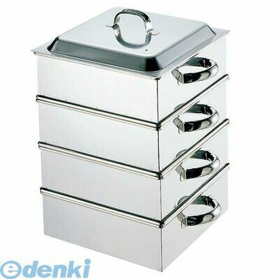 465900 直送 代引不可・他メーカー同梱不可 EBM 18-8 業務用角蒸器 42cm 3段 4548170005402