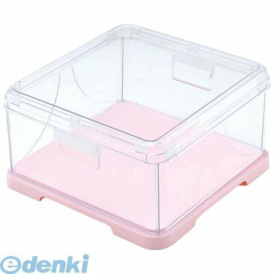 8220320 ワンタッチ折りたたみ式 角 ケーキカバー ピンク 4904881135034