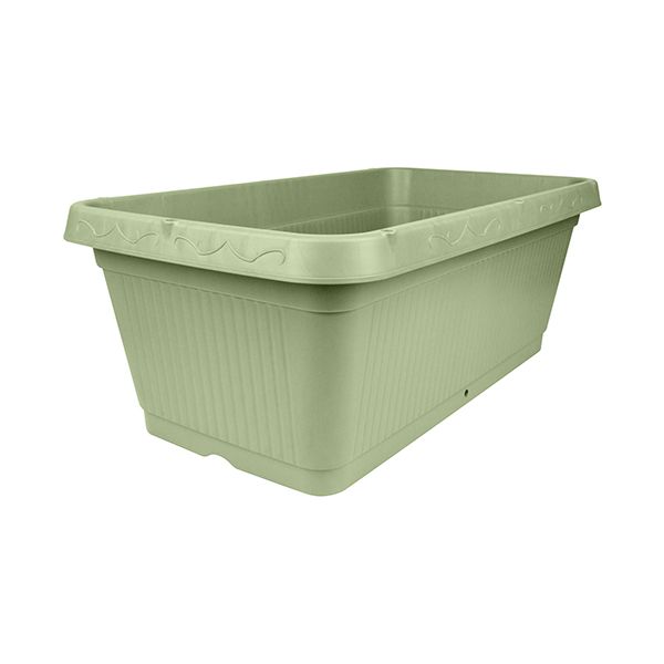 【用途】園芸用プランター。【機能・特徴】プランター側面に穴があり支柱を簡単に固定できます。通気性・排水性に優れたスノコ付きです。リサイクルPPを使用しているので経済的です。【仕様】●サイズ：幅705×奥行395×高さ258mm。●容量：約50L。●色：緑。●リサイクルPP。園芸用品 家庭園芸 プランター