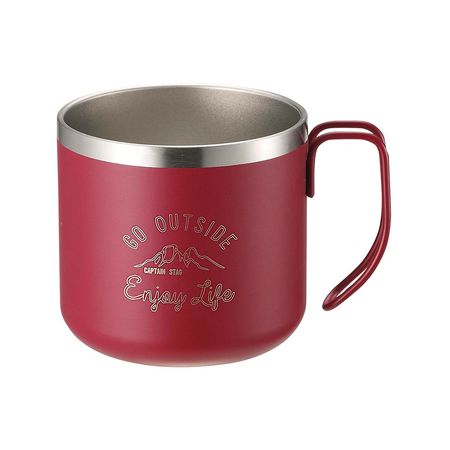 パール金属 UE-3435 モンテ ダブルステンレスマグカップ350【レッド】 UE3435【キャンセル不可】