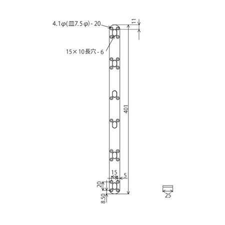 和気産業 4903757115019 BS−501 補助金具ステイ 黒 厚み4mmX幅25mmX長さ401mm WAKI...