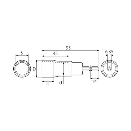 (LINEクーポン有)トップ工業 TOP工業 EDX814HS 電ドル用アルファソケットEDX−814HS ソケットビット 作業工具 先端工具 電動ドリル用アルファソケット 先端工具用ホルダー付き